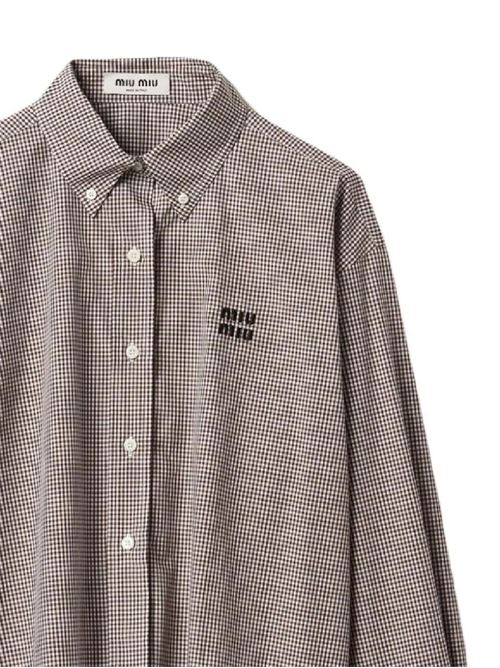 Brown/white cotton shirt Miu Miu | MK1659S-OOO13LBF0963